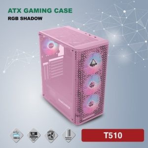 Case VSPTECH ATX Gaming T510 (Pink)